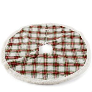 North Pole Trading Company NWT Red and Green Plaid Lined Christmas Tree Skirt